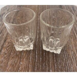 Vintage Clear Glass Shot Glasses Federal Logo Jiggers